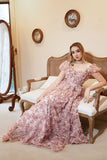 A Line Sweetheart Ivory Red Flower Plus Size Formal Dress