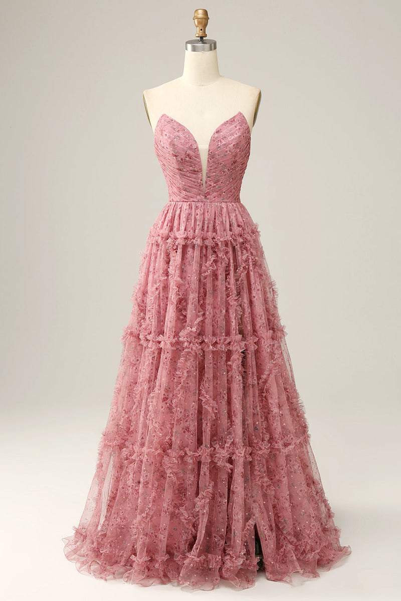 Load image into Gallery viewer, Sweetheart A-Line Dusty Rose Long Formal Dress