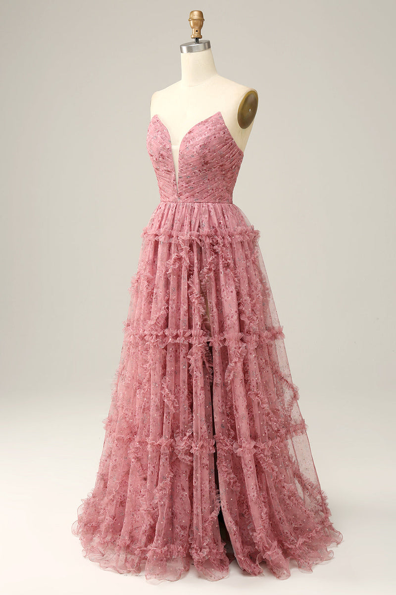 Load image into Gallery viewer, Sweetheart A-Line Dusty Rose Long Formal Dress