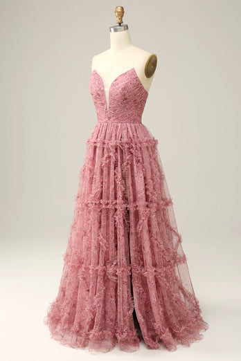 Dusty Rose Sweetheart A-Line Formal Dress