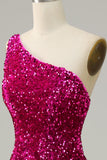 One Shoulder Sequin Mermaid Formal Dress