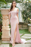 Blush Off The Shoulder Mermaid Formal Dress
