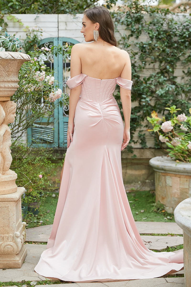Load image into Gallery viewer, Blush Off The Shoulder Mermaid Formal Dress