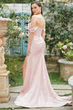 Blush Off The Shoulder Mermaid Formal Dress