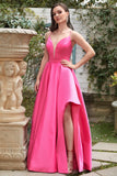 Fuchsia Halter A-Line Formal Dress