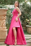 Fuchsia Halter A-Line Formal Dress