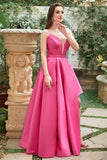 Fuchsia Halter A-Line Formal Dress