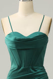 Dark Green Spaghetti Straps Mermaid Formal Dress