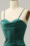 Dark Green Spaghetti Straps Mermaid Formal Dress