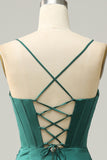 Dark Green Spaghetti Straps Mermaid Formal Dress