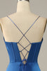 Load image into Gallery viewer, Royal Blue Spaghetti Straps Mermaid Formal Dress