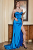 Load image into Gallery viewer, Long Spaghetti Straps Royal Blue Mermaid Formal Dress