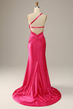 Fuchsia One Shoulder Mermaid Formal Dress