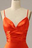 Orange Spaghetti Straps Mermaid Formal Dress