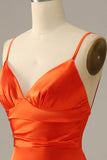 Orange Spaghetti Straps Mermaid Formal Dress