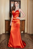 Load image into Gallery viewer, Mermaid Spaghetti Straps Orange Long Formal Dress with Backless