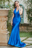 Load image into Gallery viewer, Royal Blue Halter Lace Up Backless Formal Dress
