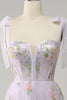 Load image into Gallery viewer, Lilac Embroidery Corset Long Formal Dress