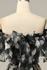 Load image into Gallery viewer, Detachable Strapless Black Flower Off The Shoulder Formal Dress