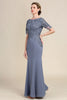 Load image into Gallery viewer, Grey Chiffon Appliques Mother of Bride Dress