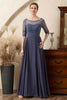 Load image into Gallery viewer, Sparkly Grey Blue Beaded Mother of the Bride Dress