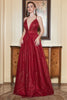 Load image into Gallery viewer, Spaghetti Straps Burgundy A Line Formal Dress
