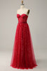 Load image into Gallery viewer, Red Strapless Tulle Corset Formal Dress