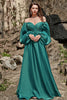 Load image into Gallery viewer, Off Shoulder Long Sleeves Formal Dress with Ruffles