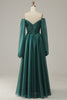 Load image into Gallery viewer, Off Shoulder Long Sleeves Formal Dress with Ruffles