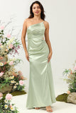 One Shoulder Satin Ruffles Wedding Guest Dress with Slit