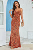 Load image into Gallery viewer, Simple Copper Mermaid Backless Long Wedding Guest Dress
