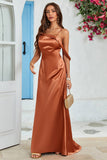 Copper Mermaid Long Wedding Guest Dress