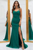 Load image into Gallery viewer, Mermaid Spaghetti Straps Dark Green Long Formal Dress with Criss Cross Back