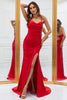 Load image into Gallery viewer, Mermaid Spaghetti Straps Red Long Formal Dress with Criss Cross Back
