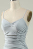 Load image into Gallery viewer, Mermaid Spaghetti Straps Grey Plus Size Formal Dress with Criss Cross Back