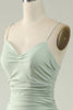 Load image into Gallery viewer, Mermaid Spaghetti Straps Grey Long Formal Dress with Criss Cross Back