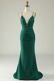 Mermaid Spaghetti Straps Royal Blue Plus Size Formal Dress with Criss Cross Back