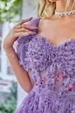 A Line Off the Shoulder Ivory Red Flower Printed Cute Short Formal Dress