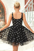Load image into Gallery viewer, Black A Line Tulle Short Formal Dress with Stars
