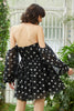 Load image into Gallery viewer, Black Off the Shoulder Stars Short Formal Dress with Detachable Sleeves
