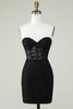 Load image into Gallery viewer, Bodycon Sweetheart Black Corset Short Formal Dress with Appliques