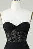 Load image into Gallery viewer, Bodycon Sweetheart Black Corset Short Formal Dress with Appliques