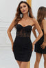Load image into Gallery viewer, Bodycon Sweetheart Purple Corset Short Formal Dress with Appliques