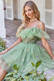 Cute A Line Lavender Off the Shoulder Corset Short Formal Dress with Ruffles