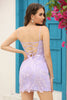Load image into Gallery viewer, Lilac Lace Tight Short Formal Dress