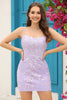 Load image into Gallery viewer, Lilac Lace Tight Short Formal Dress