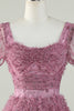 Load image into Gallery viewer, Gorgeous A Line Floral Dusty Rose Short Formal Dress with Ruffles
