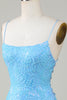Load image into Gallery viewer, Sparkly Blue Beaded Tight Short Formal Dress