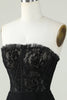 Load image into Gallery viewer, Strapless Black Short Formal Dress with Beading