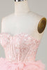 Load image into Gallery viewer, Trendy A-Line Sweetheart Pink Short Formal Dress with Ruffles